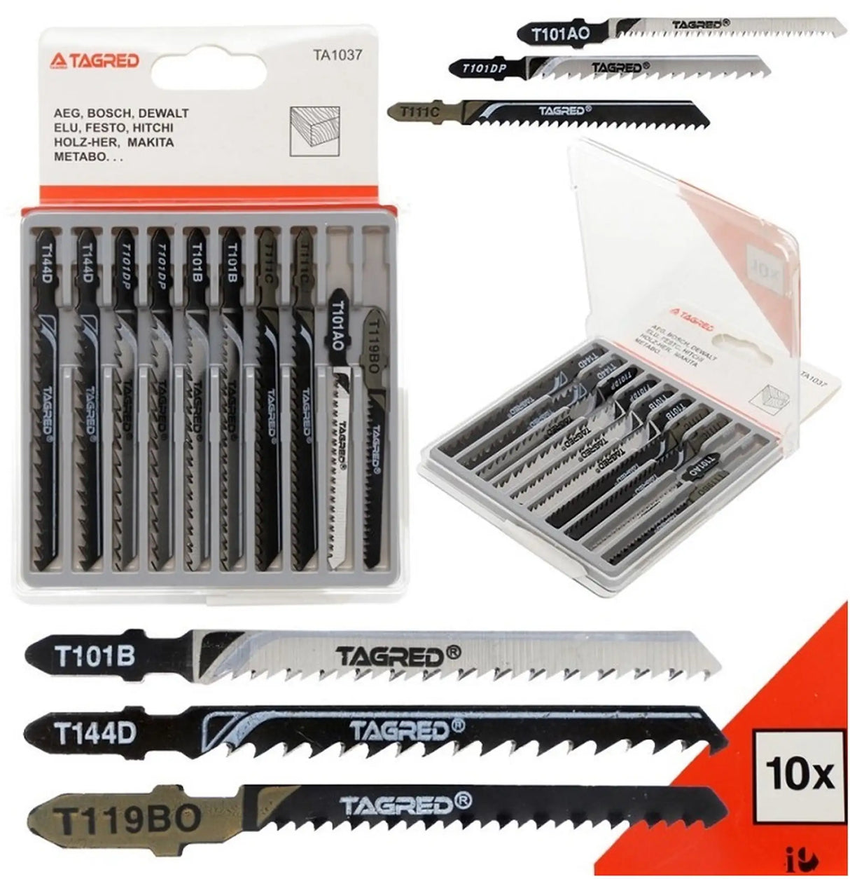 10x jigsaw blades T-shank for jigsaw Universal jigsaw blade for wood PVC