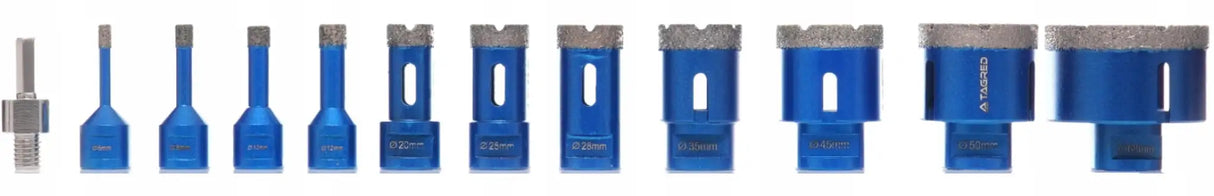 Diamant Bohrkronen Set M14 Diamantbohrer 12tlg Fliesenbohrer 6 - 68 mm Keramik Fliesen Feinsteinzeug