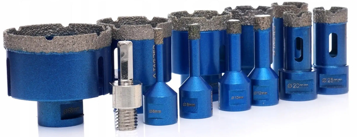 Diamant Bohrkronen Set M14 Diamantbohrer 12tlg Fliesenbohrer 6 - 68 mm Keramik Fliesen Feinsteinzeug