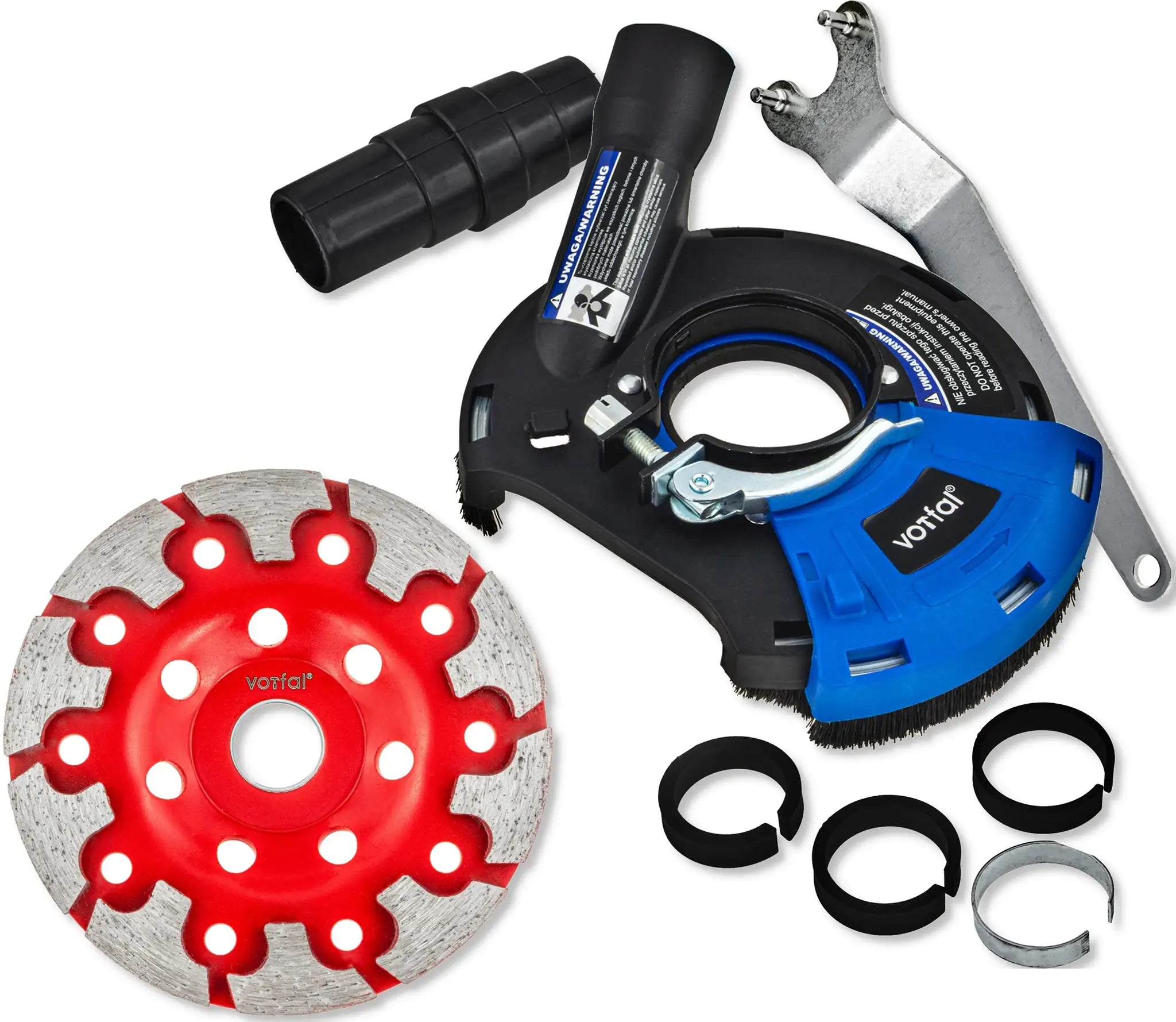 Absaughaube für Winkelschleifer 125mm Diamantschleiftopf Beton Estrich Stein Typ T Segment