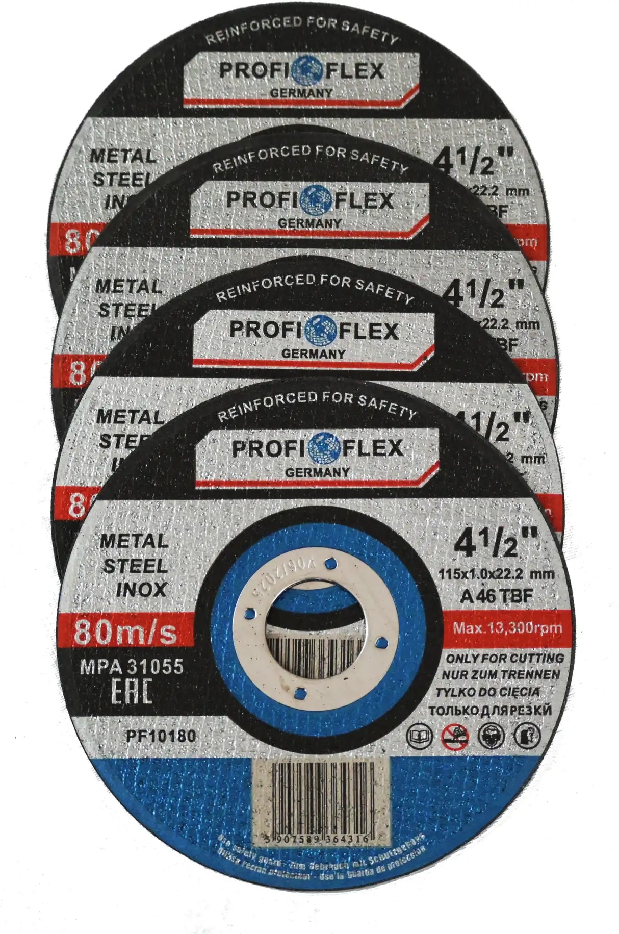 Cutting discs 115 mm x 1.0 mm for metal, steel, stainless steel