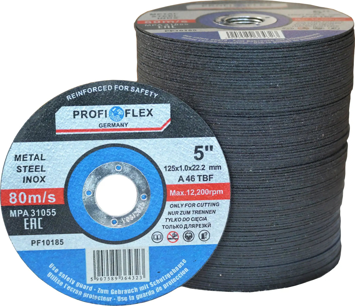 Cutting discs 125 mm x 1.0 mm for metal, steel, stainless steel