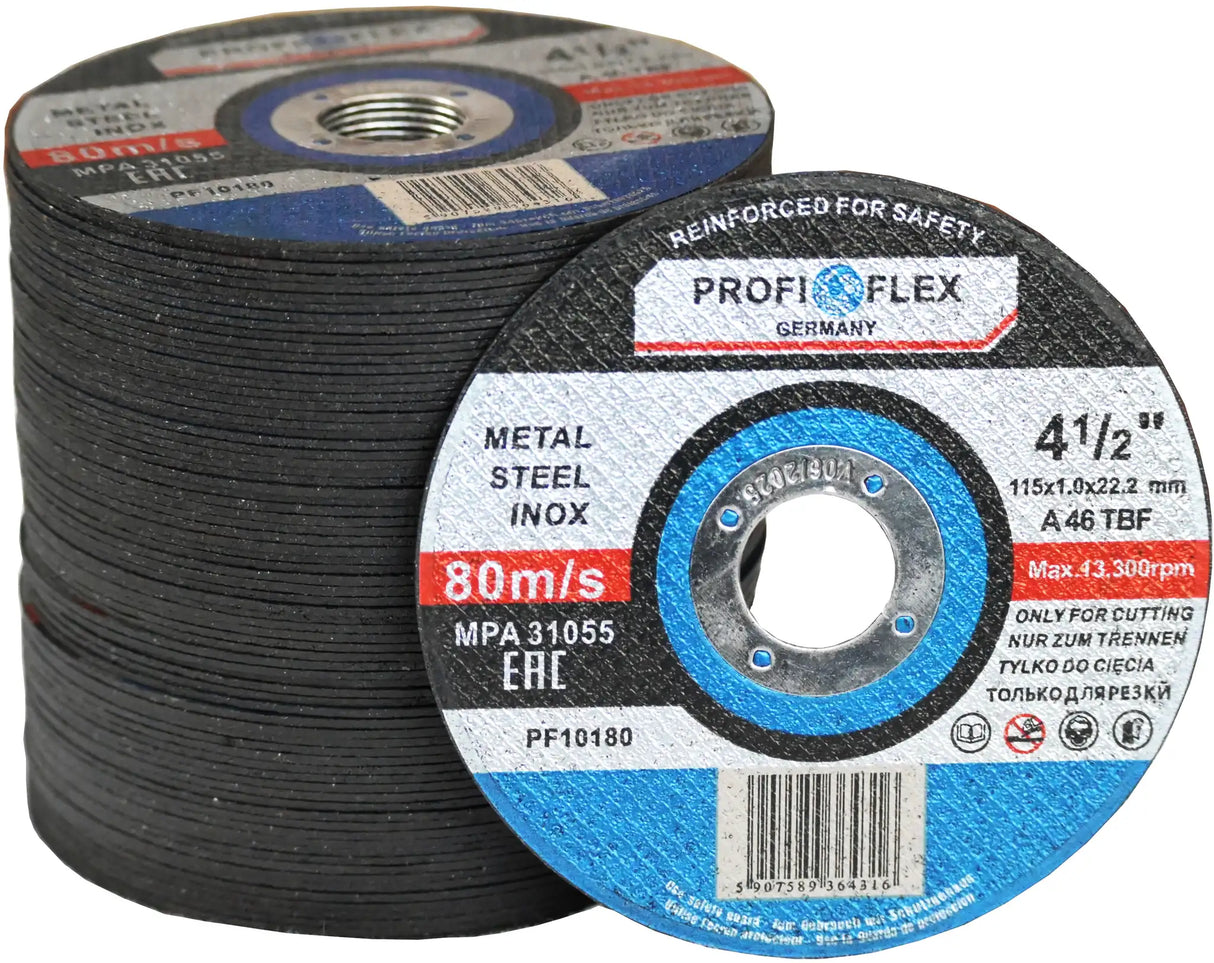 Cutting discs 115 mm x 1.0 mm for metal, steel, stainless steel