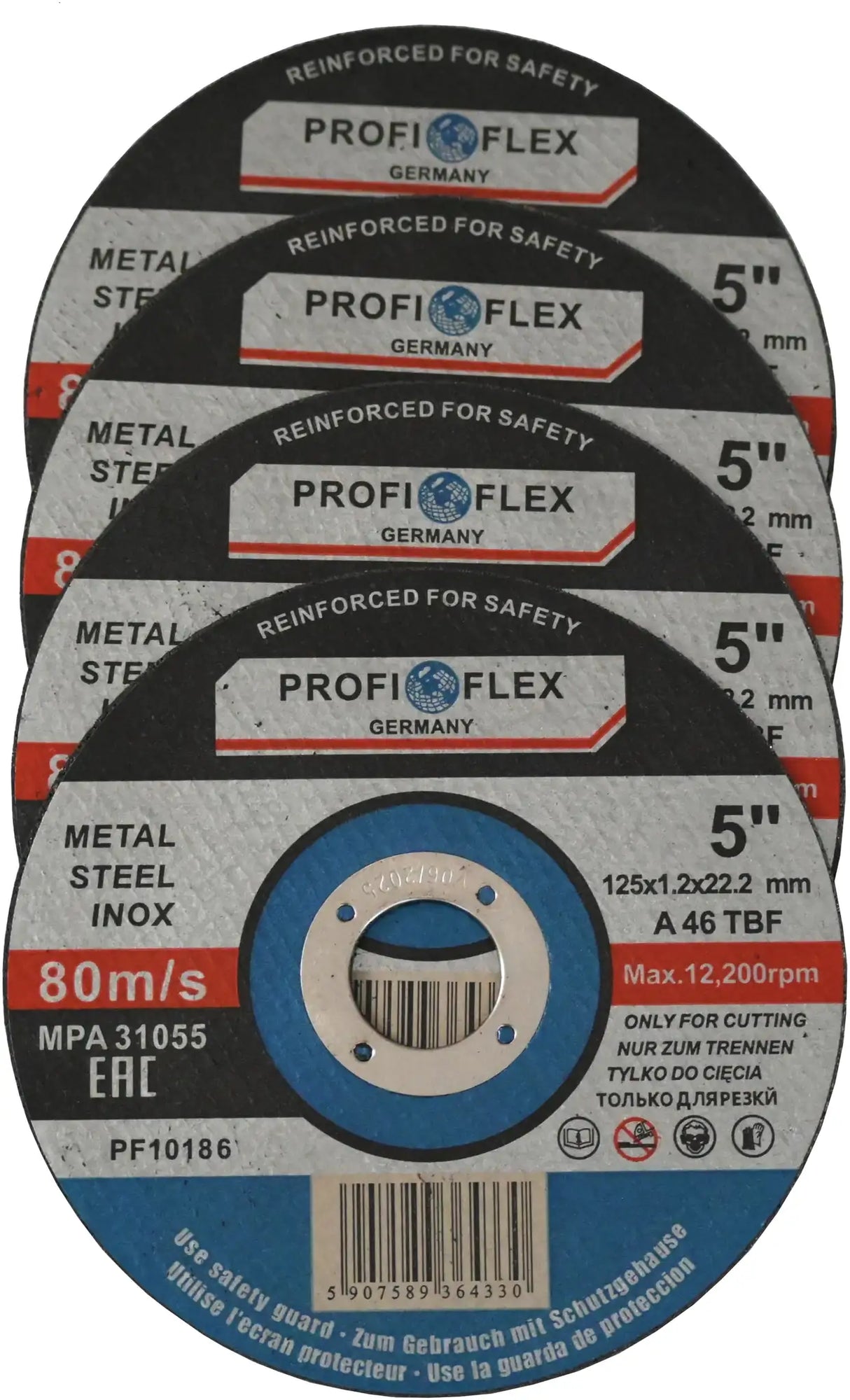 Cutting discs 125 mm x 1.2 mm for metal, steel, stainless steel