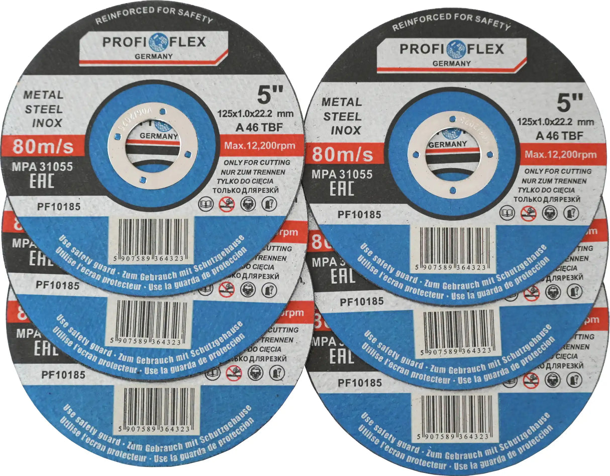 Cutting discs 125 mm x 1.0 mm for metal, steel, stainless steel