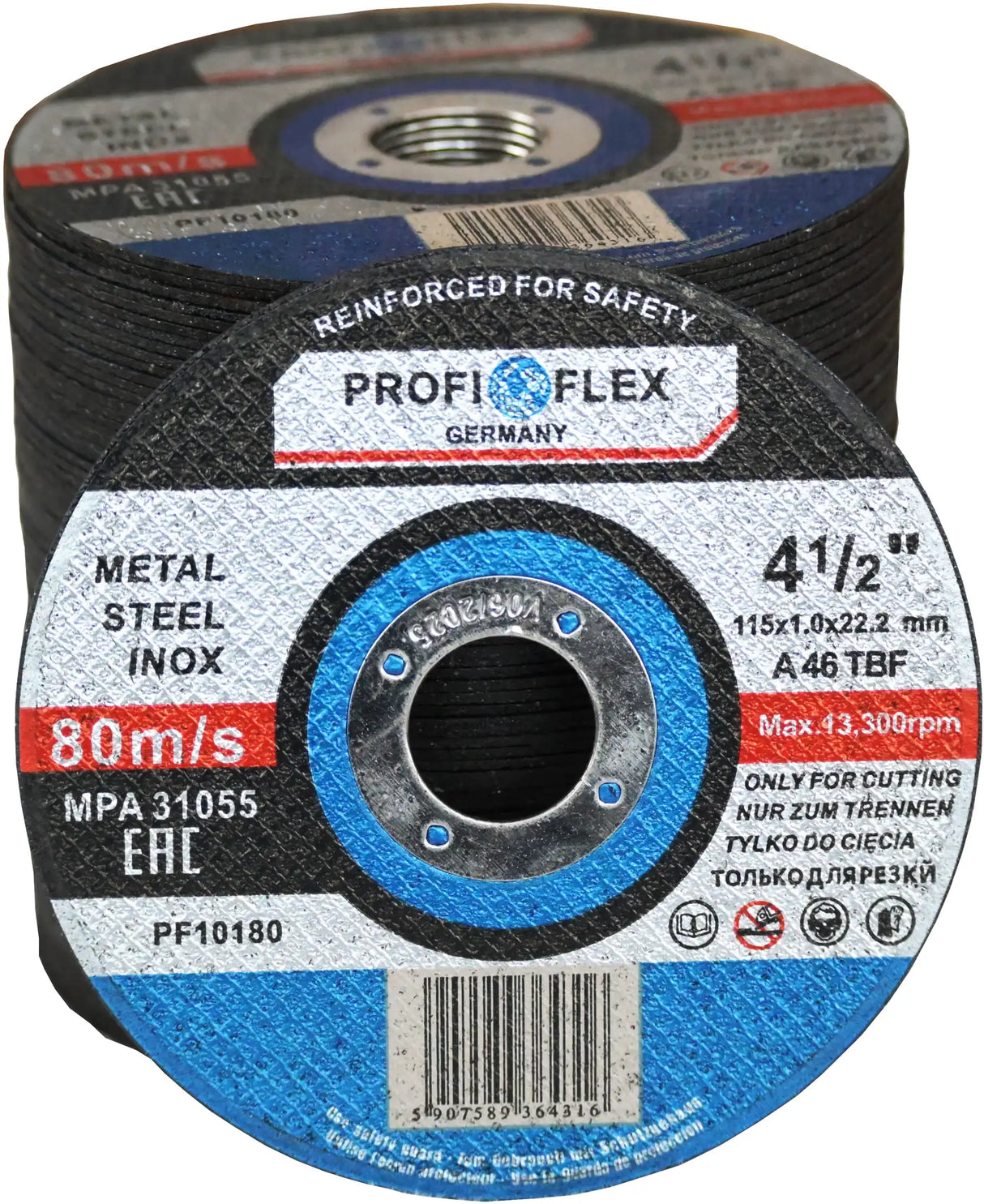 Cutting discs 115 mm x 1.0 mm for metal, steel, stainless steel