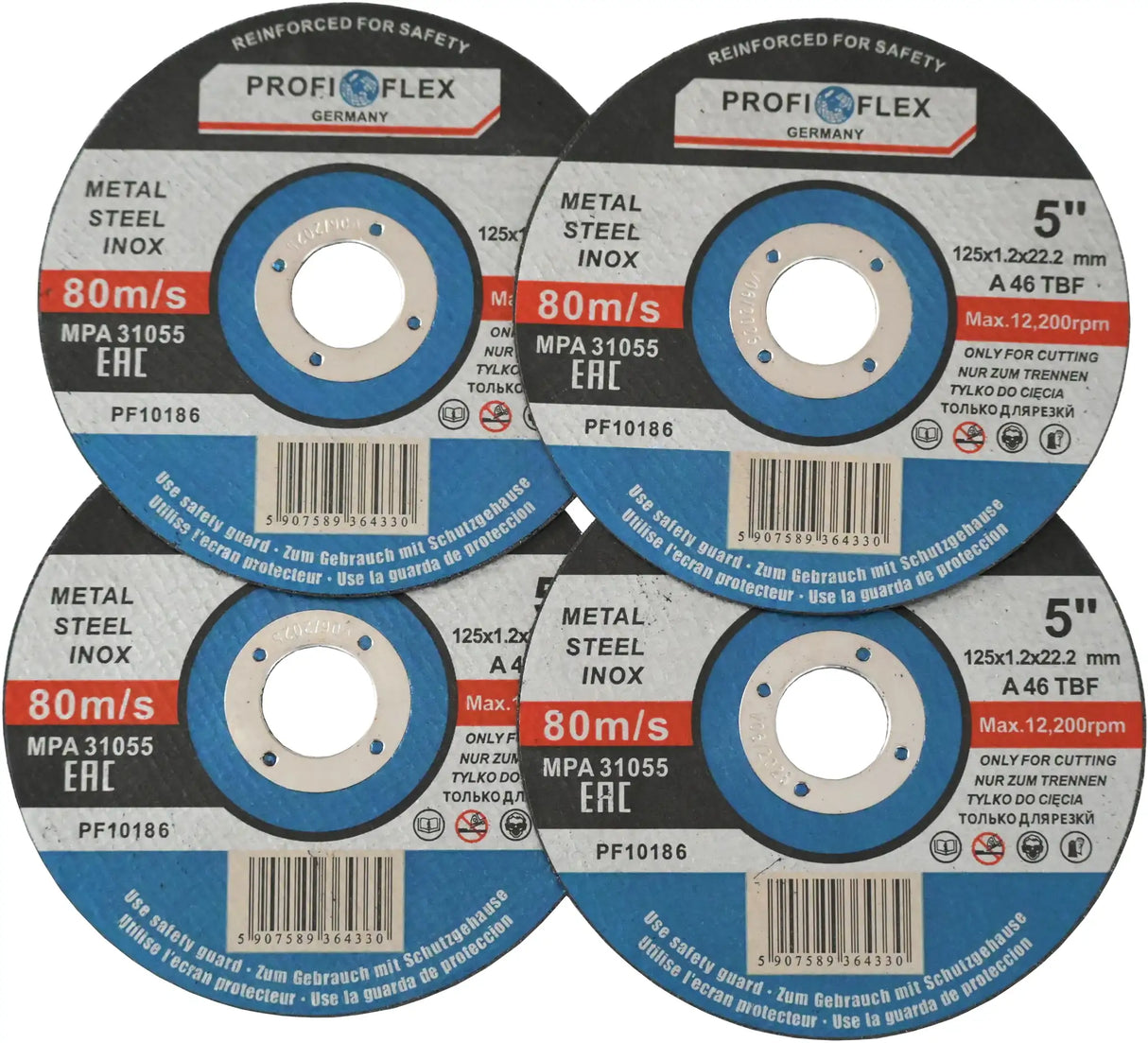 Cutting discs 125 mm x 1.2 mm for metal, steel, stainless steel