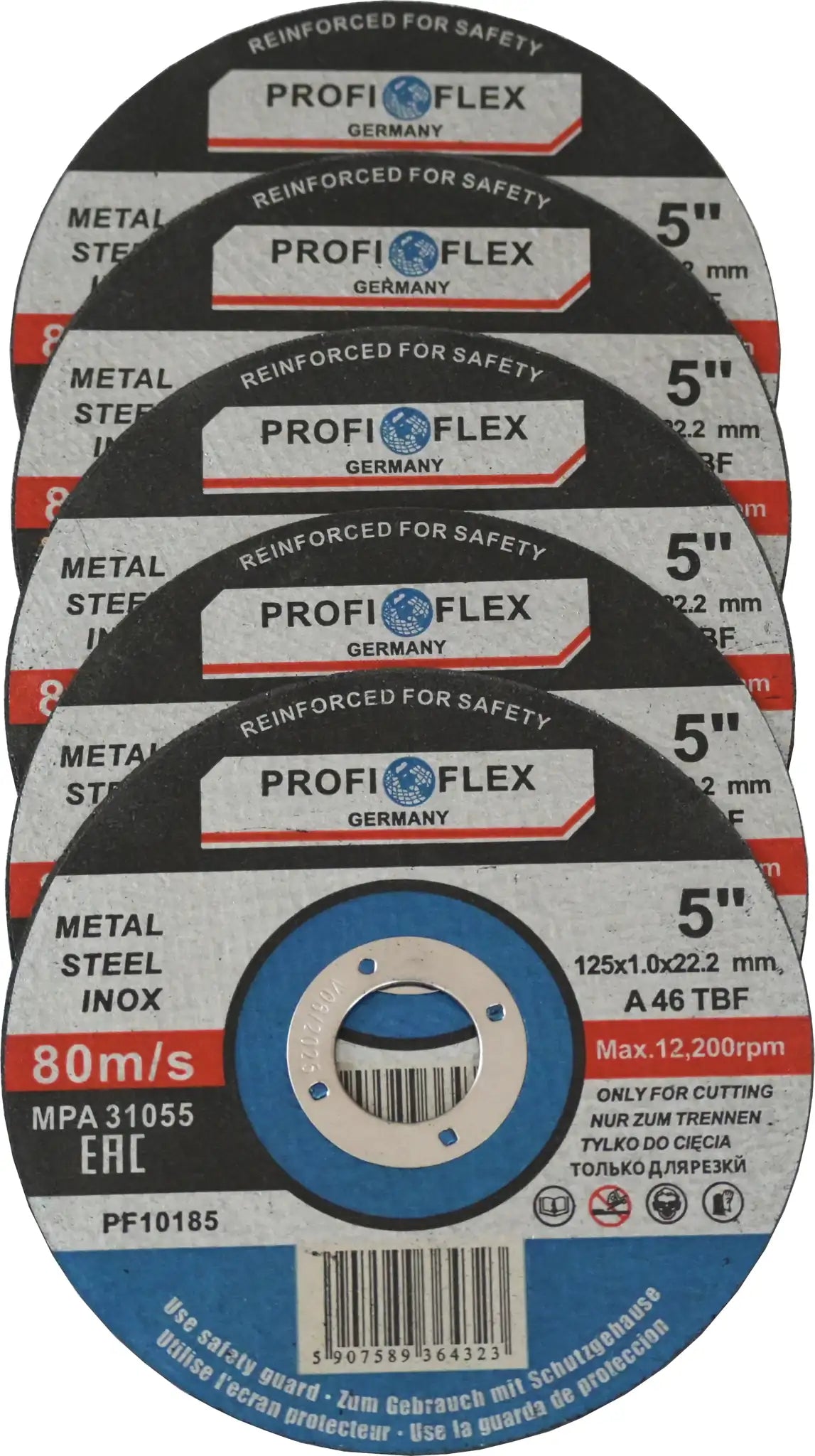 Cutting discs 125 mm x 1.0 mm for metal, steel, stainless steel