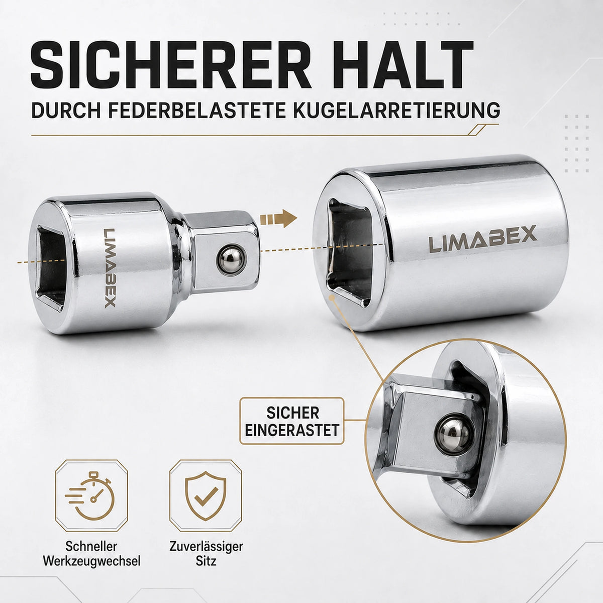 6-tlg. Steckschlüssel Adapter Set 14 38 12 34 für Ratsche halt