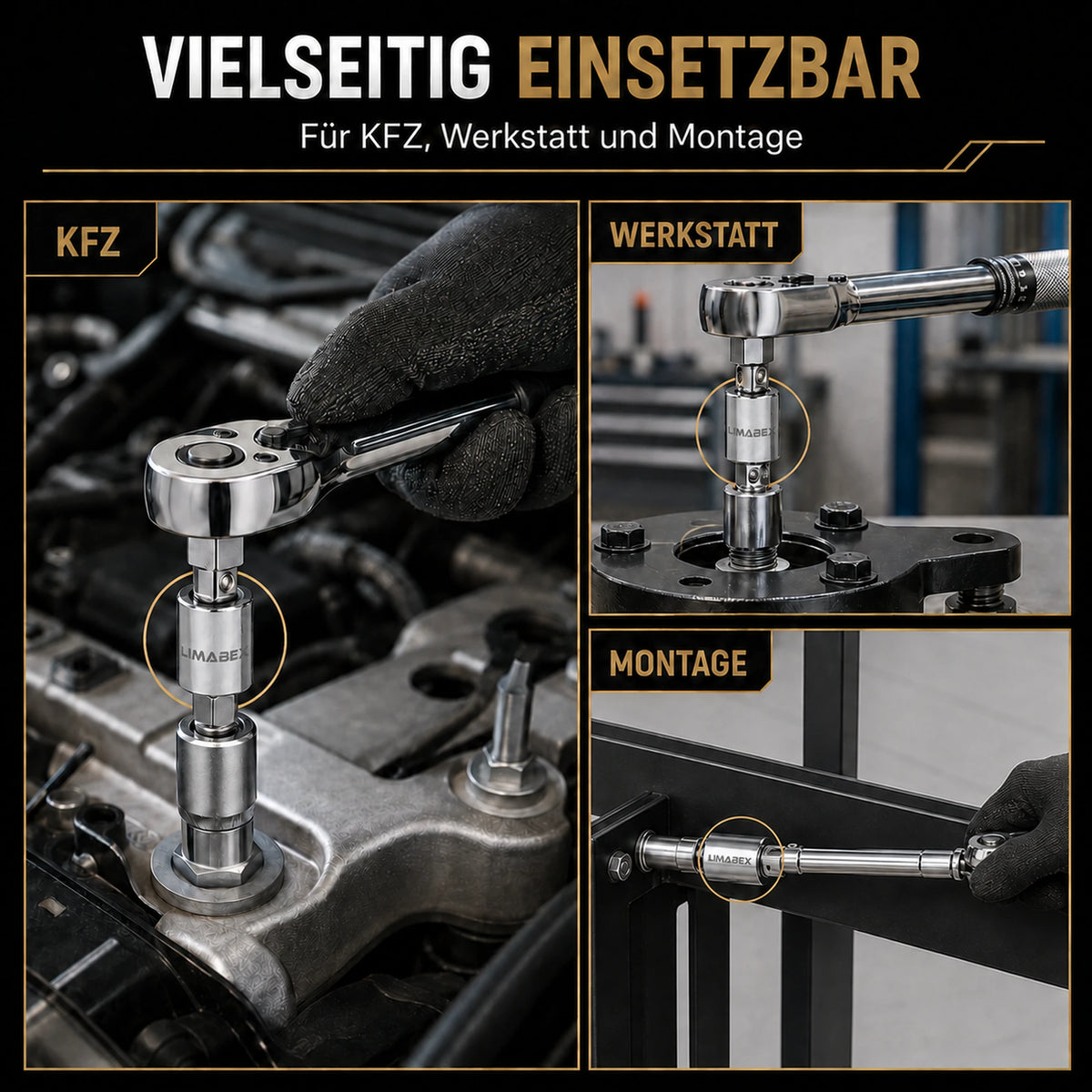 6-tlg. Steckschlüssel Adapter Set 14 38 12 34 für Ratsche vielseitig