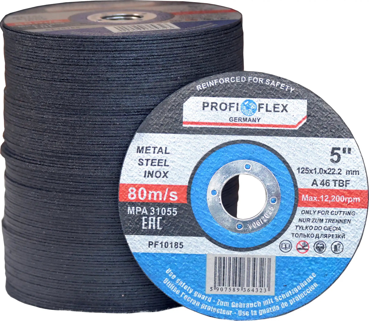 Cutting discs 125 mm x 1.0 mm for metal, steel, stainless steel