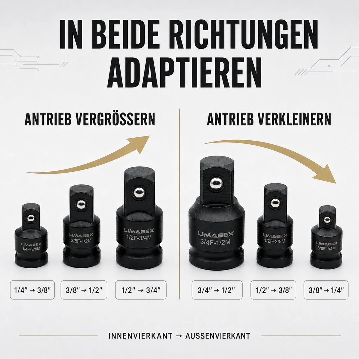6-tlg. Schlagschrauber Impact Adapter Set adapter