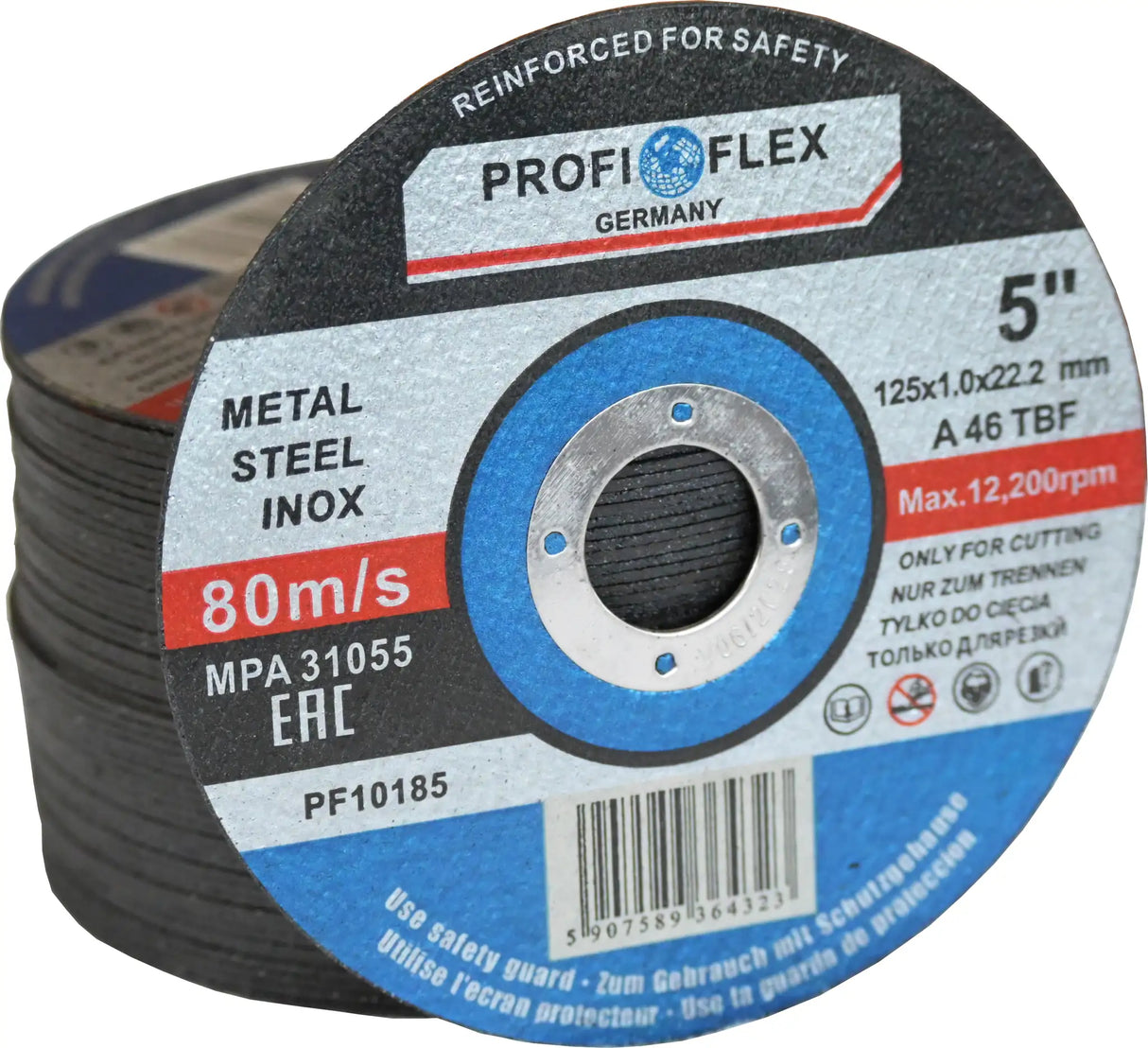 Cutting discs 125 mm x 1.0 mm for metal, steel, stainless steel