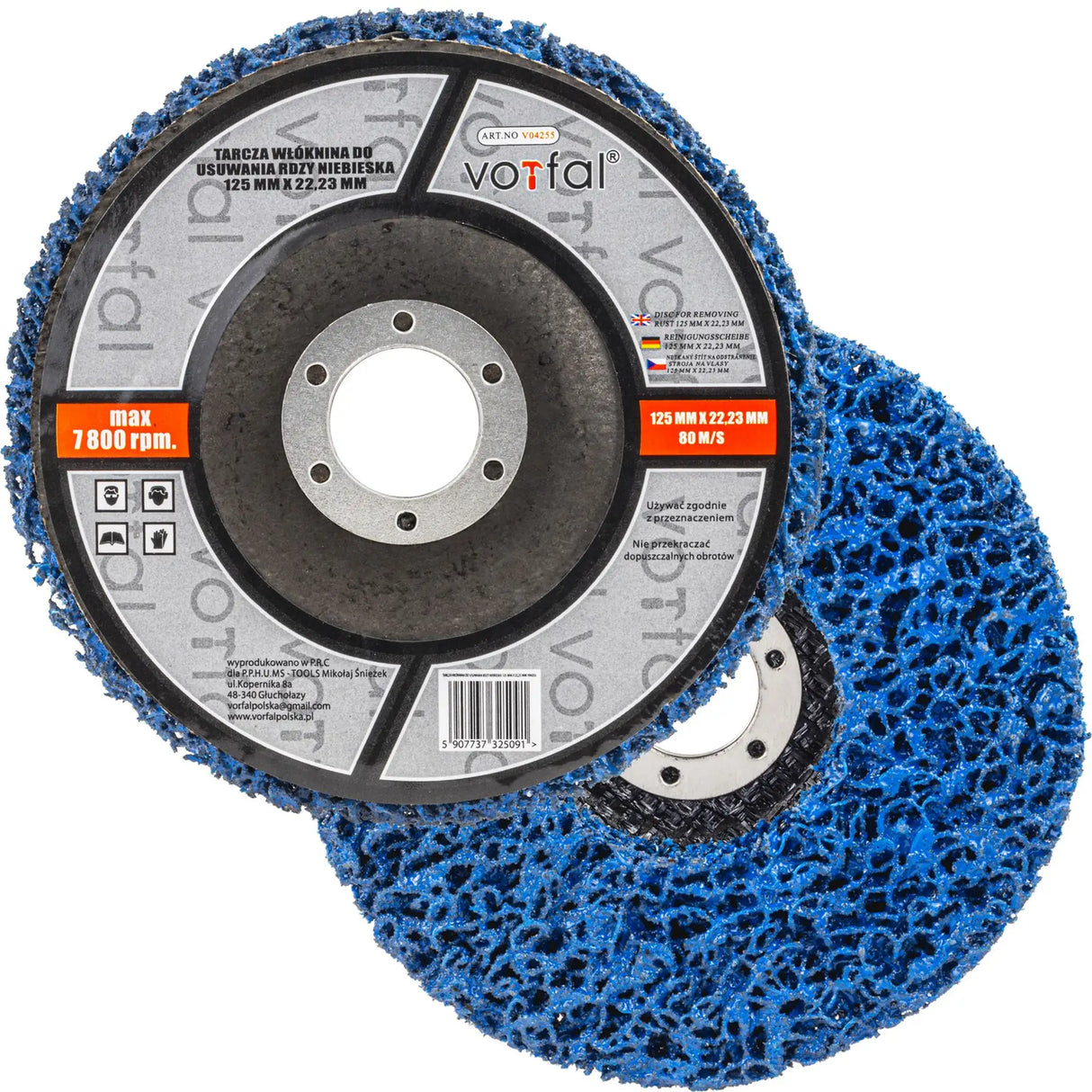CSD cleaning discs 125 mm coarse blue soft cleaning fleece CBS disc