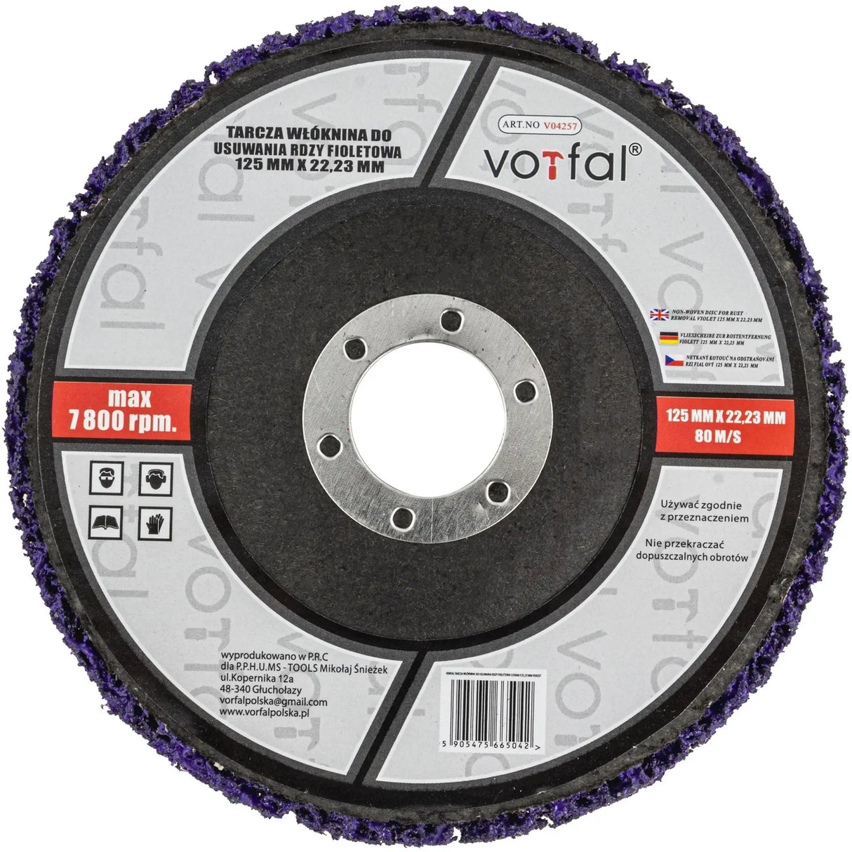 CSD cleaning discs 125 mm coarse purple medium hard cleaning fleece CBS disc