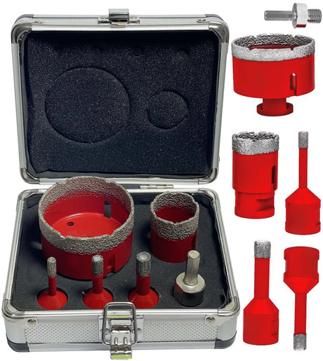 6-piece diamond tile drill set 6 / 8 / 10 / 35 / 68 mm diamond core bit tile drilling bit set M14
