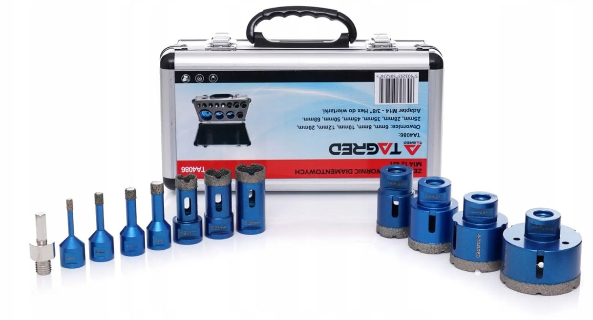 Diamant Bohrkronen Set M14 Diamantbohrer 12tlg Fliesenbohrer 6 - 68 mm Keramik Fliesen Feinsteinzeug