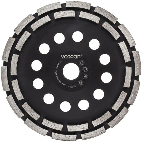 Premium Diamantschleiftopf 180 mm Segment Schleifteller für Beton Estrich Fliesenkleber Topfscheibe