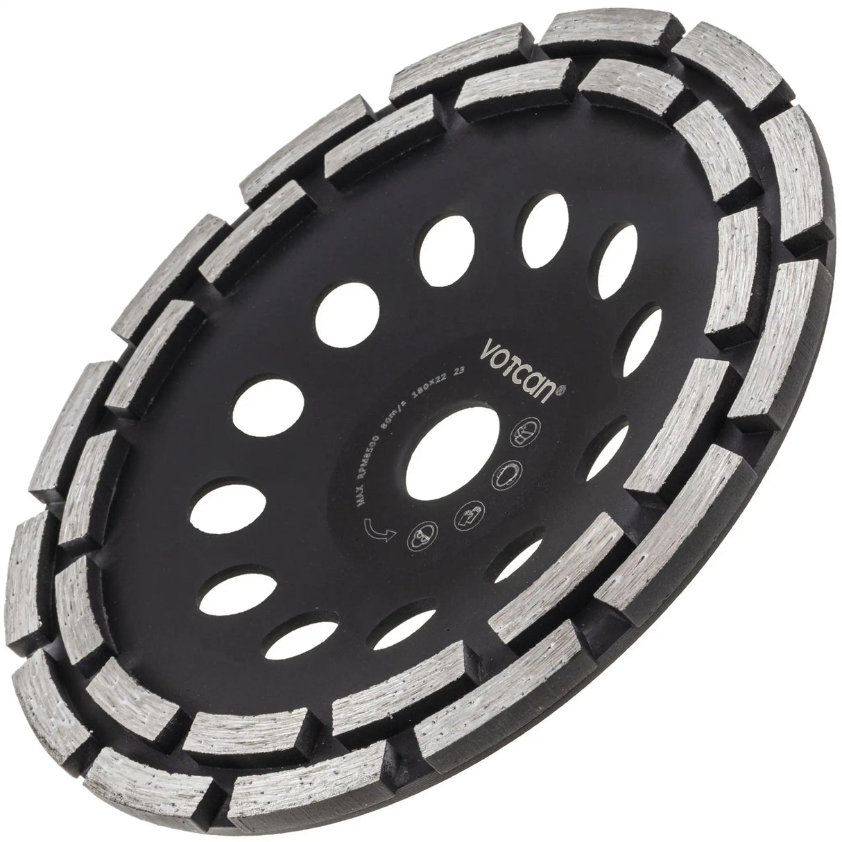 Premium Diamantschleiftopf 180 mm Segment Schleifteller für Beton Estrich Fliesenkleber Topfscheibe