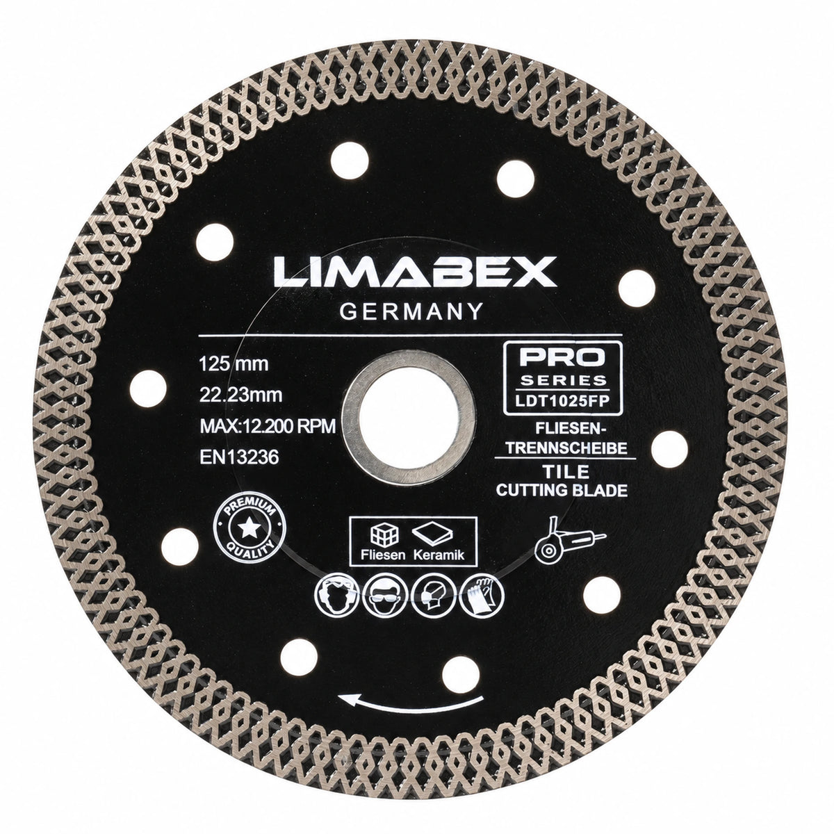 Diamanttrennscheibe 125 mm Feinsteinzeug Fliesen Premium Mesh