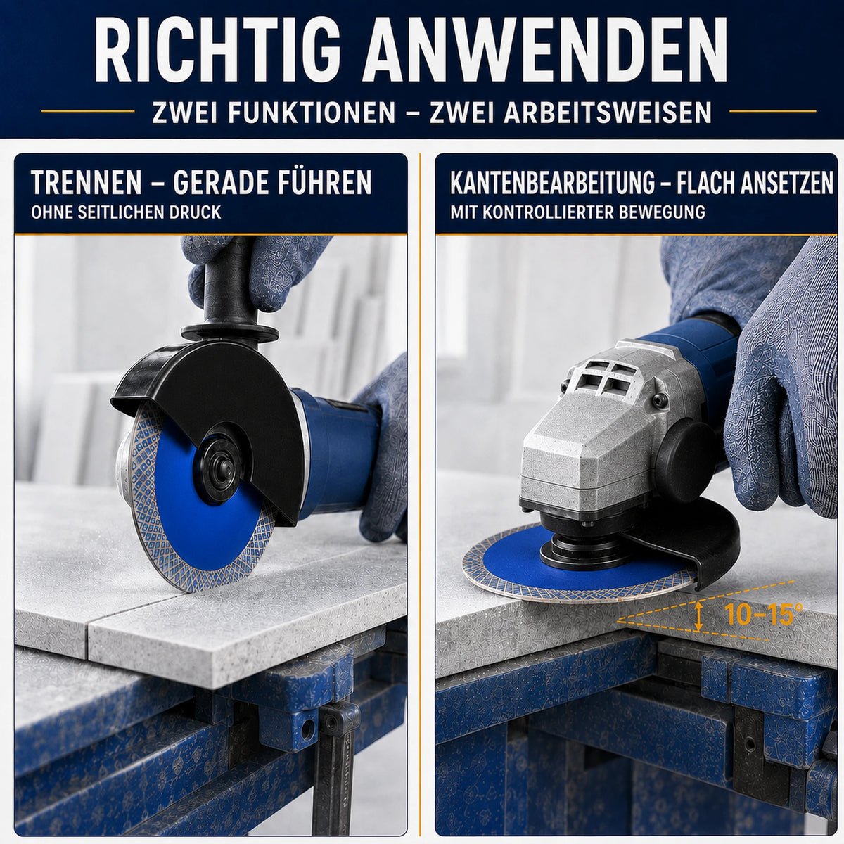 Diamanttrennscheibe 125 mm Fliesen Keramik Naturstein X-Mesh Turbo 22,23 mm anwendung