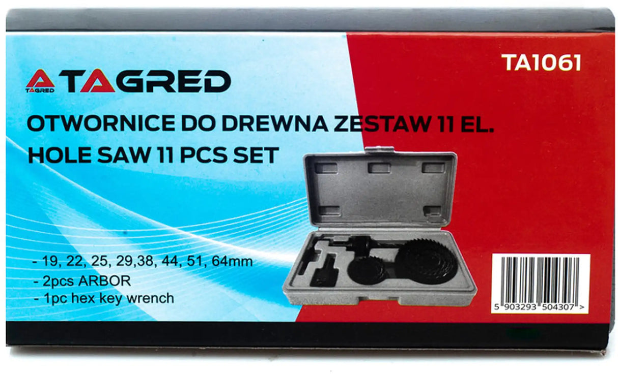 Box drill wood 11 pcs. core bit 19 - 64 mm wood hole saw circle cutter set