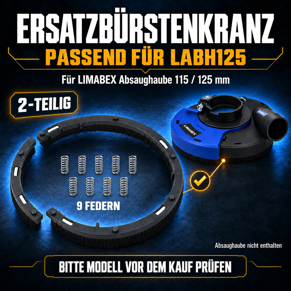 Ersatzbürsten für Absaughaube 125 mm PRO Series LABH125 Federung