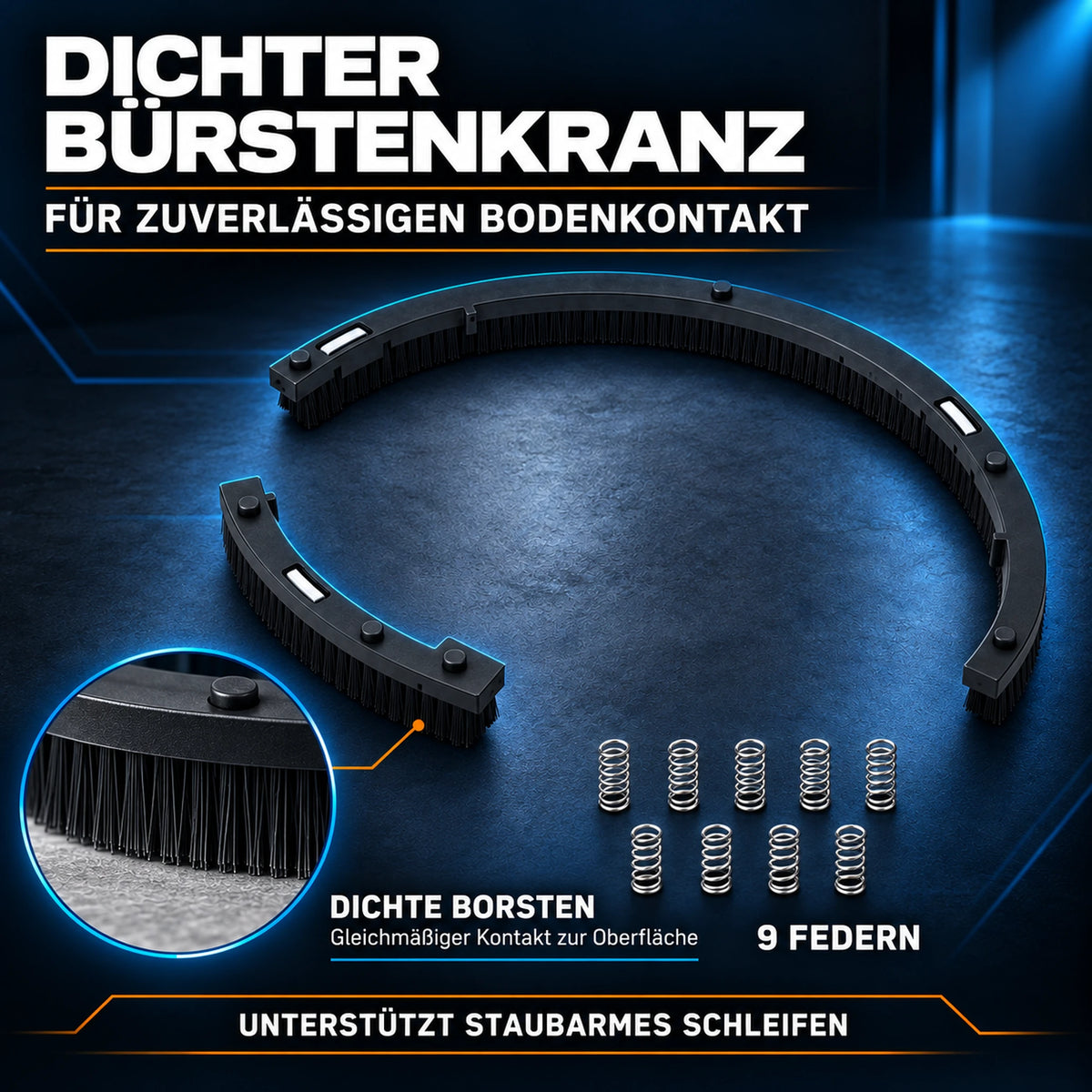 Ersatzbürsten für Absaughaube PRO Series Federung bürstenkranz