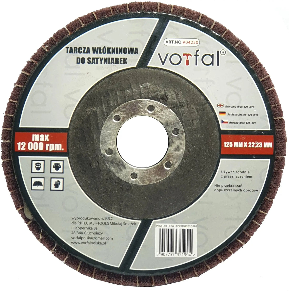 Fan discs 125 mm metal steel stainless steel abrasive fleece disc polishing disc