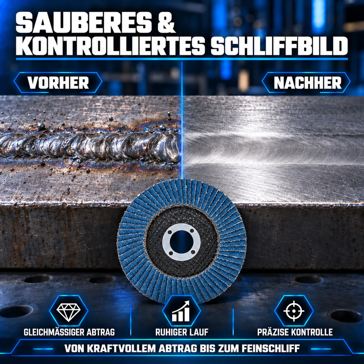 Fächerscheiben 125 mm Metall Stahl Edelstahl INOX Lamellenscheiben Sauber