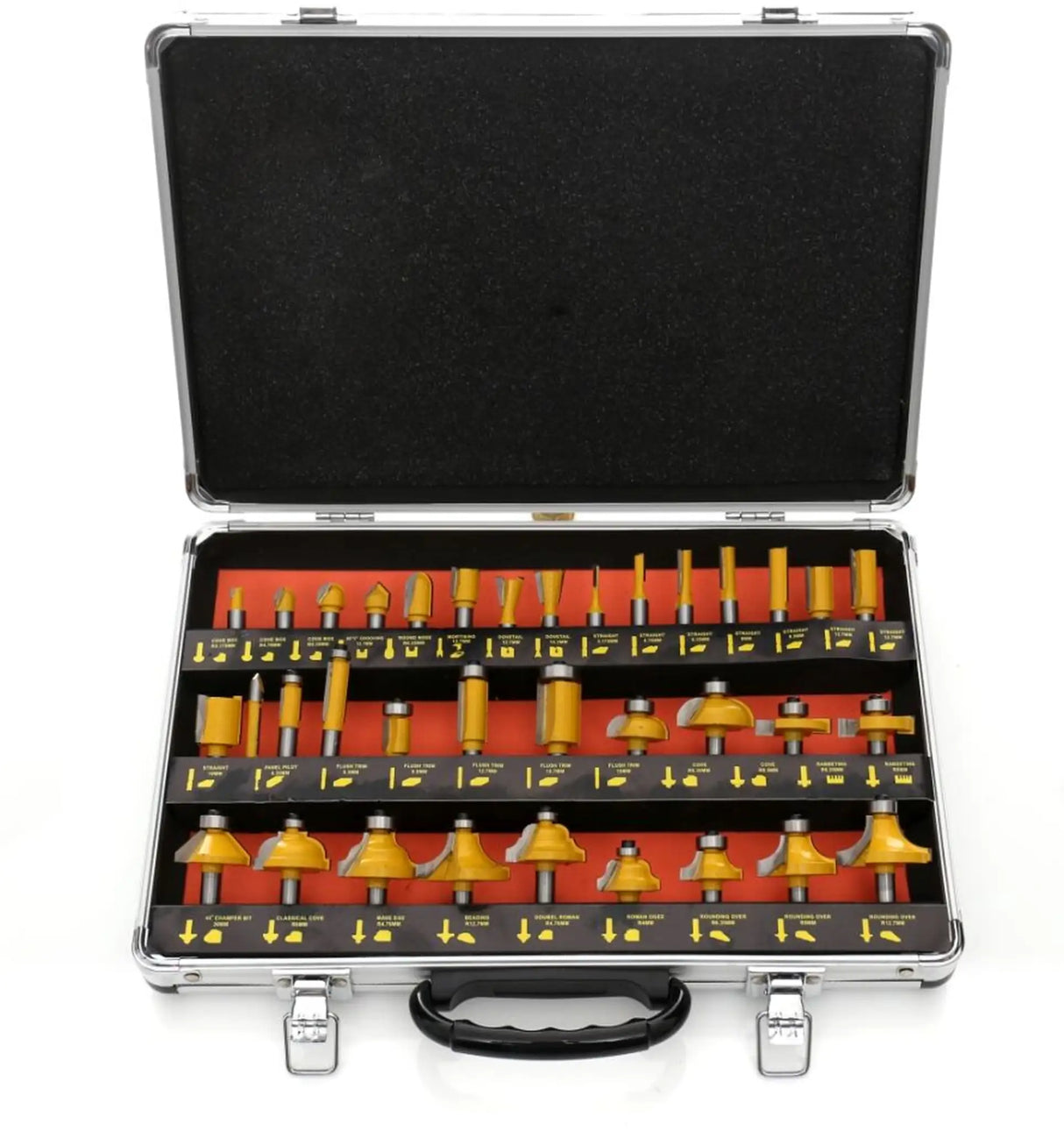 Fräser Set 8 mm Fräsersatz HSS Oberfräse Holzfräser 35 Tlg Nutfräser Abrundfräser