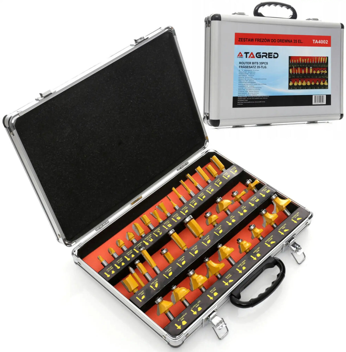 Fräser Set 8 mm Fräsersatz HSS Oberfräse Holzfräser 35 Tlg Nutfräser Abrundfräser