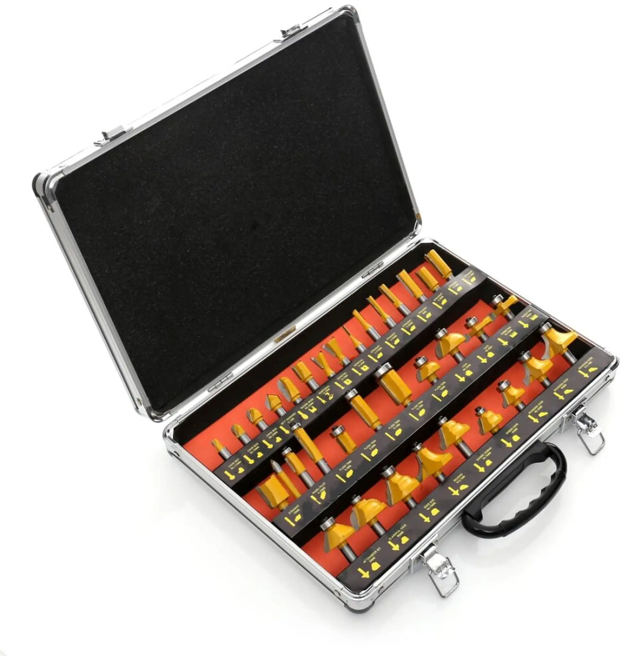 Fräser Set 8 mm Fräsersatz HSS Oberfräse Holzfräser 35 Tlg Nutfräser Abrundfräser