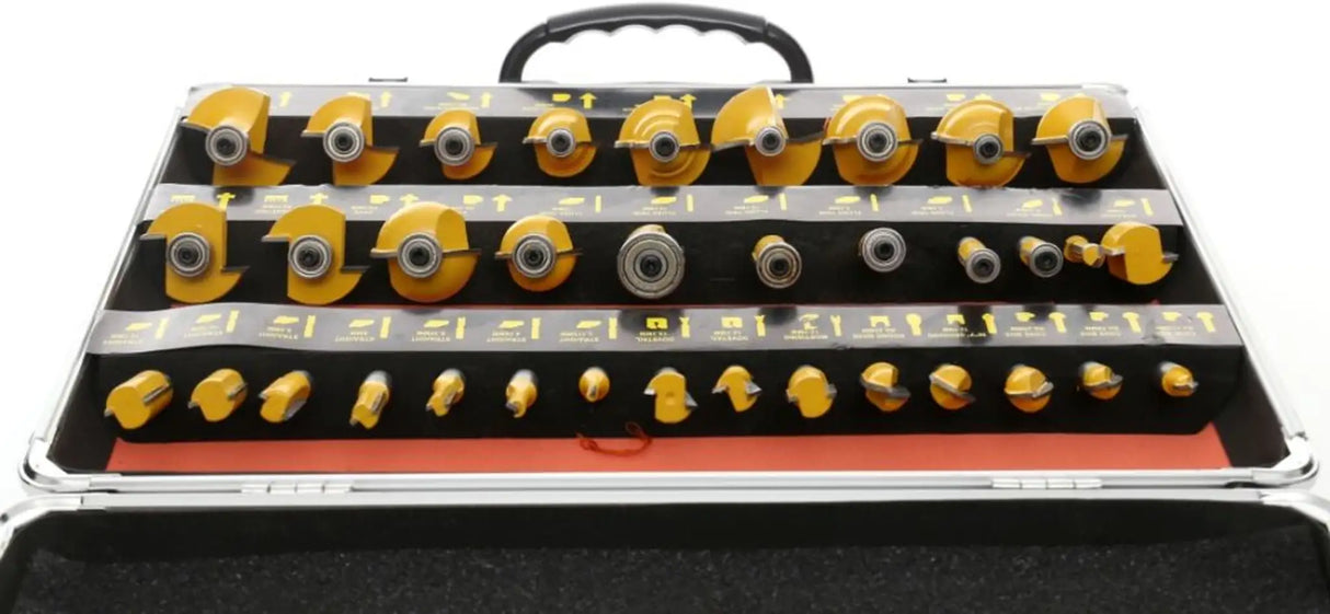 Fräser Set 8 mm Fräsersatz HSS Oberfräse Holzfräser 35 Tlg Nutfräser Abrundfräser