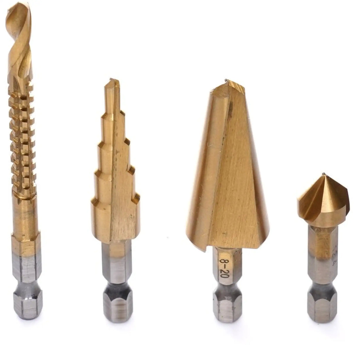 Step drill 4-39 mm cone drill 4-piece set HSS cone drill countersink TITAN