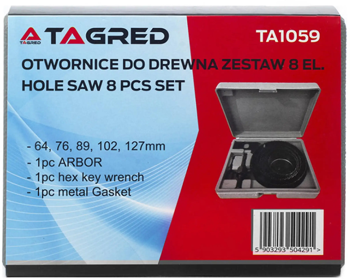 Box drill wood 8-piece core bit 64 - 127 mm wood hole saw circle cutter set