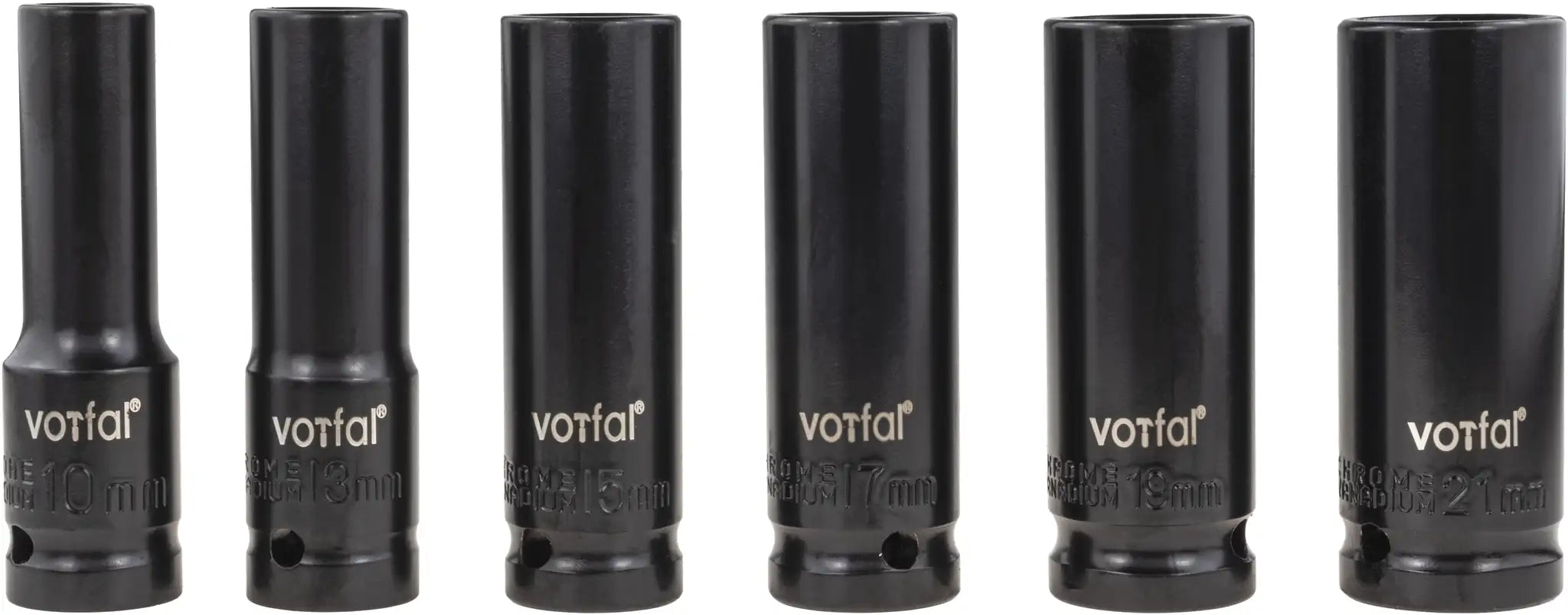 6-piece power impact wrench sockets 1/2 inch set 10 - 21 mm long hexagonal sockets for cars and commercial vehicles