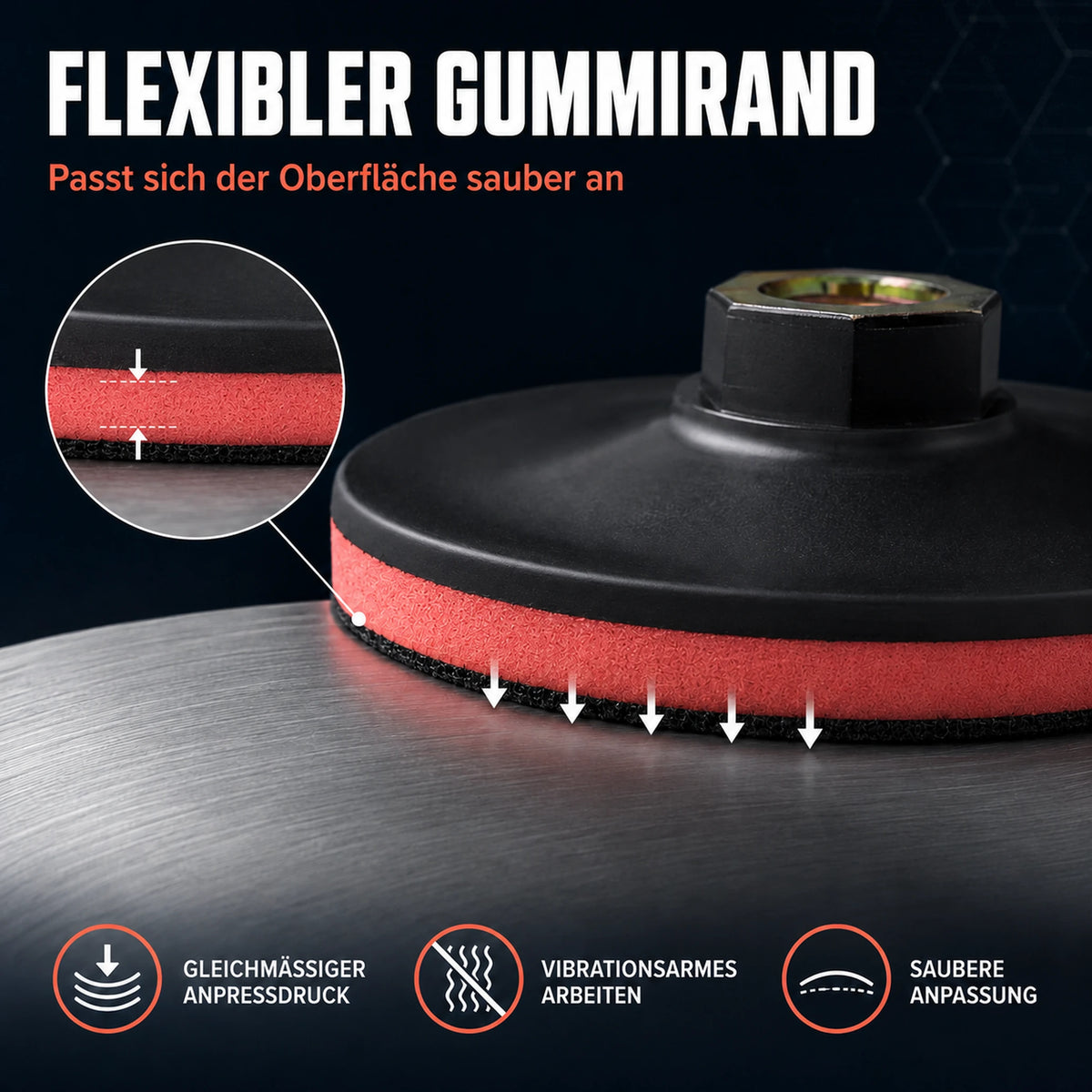 Klett Schleifteller Bohrmaschine Winkelschleifer Stützteller M14 Adapter flexi