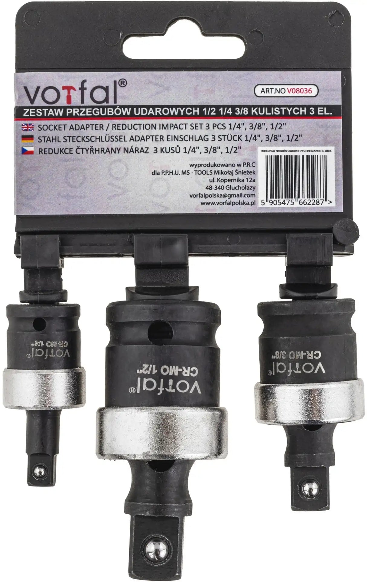 Power ball joint set 1/2" 3/8" 1/4" adapter impact wrench cardan joint CR-MO