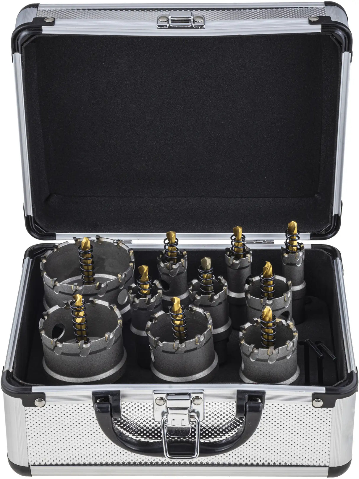 TCT hole saw 10-piece set circle cutter 16 - 60 mm core bits carbide metal stainless steel