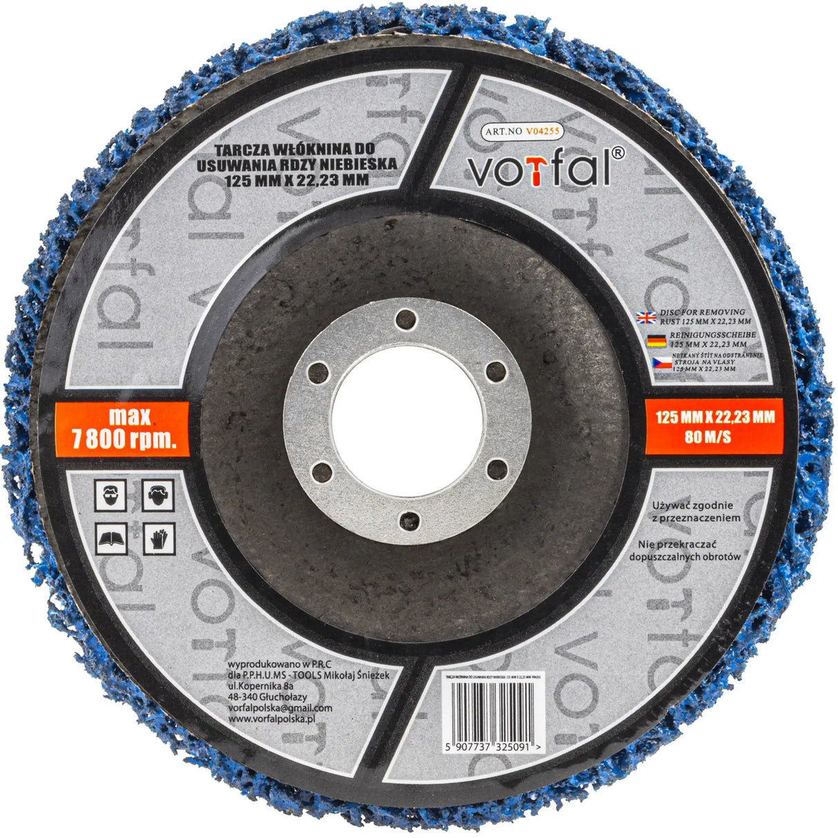 CSD cleaning discs 125 mm coarse blue soft cleaning fleece CBS disc