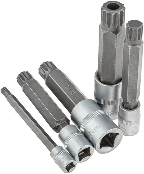 10-piece socket wrench set internal spline 1/4, 3/8, 1/2 M4-M18 SPLINE XZN