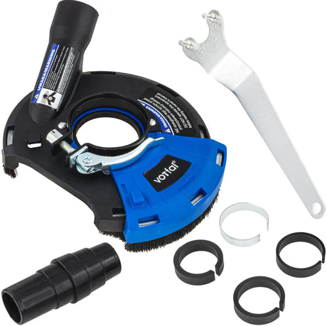 Extractor hood for angle grinder + 2x diamond grinding cup 125 segment screed concrete grinder