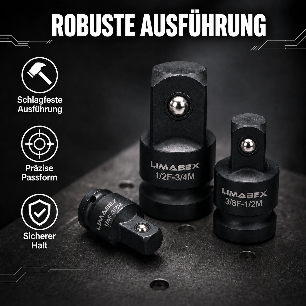 Schlagschrauber Impact Adapter Set robust