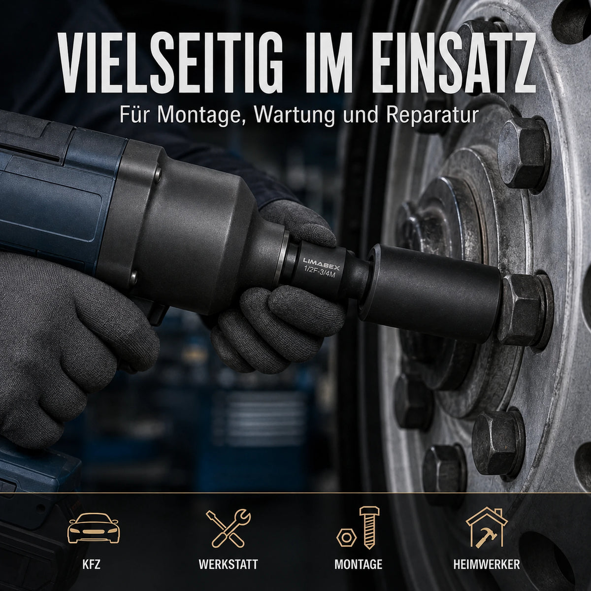 Schlagschrauber Impact Adapter Set vielseitig
