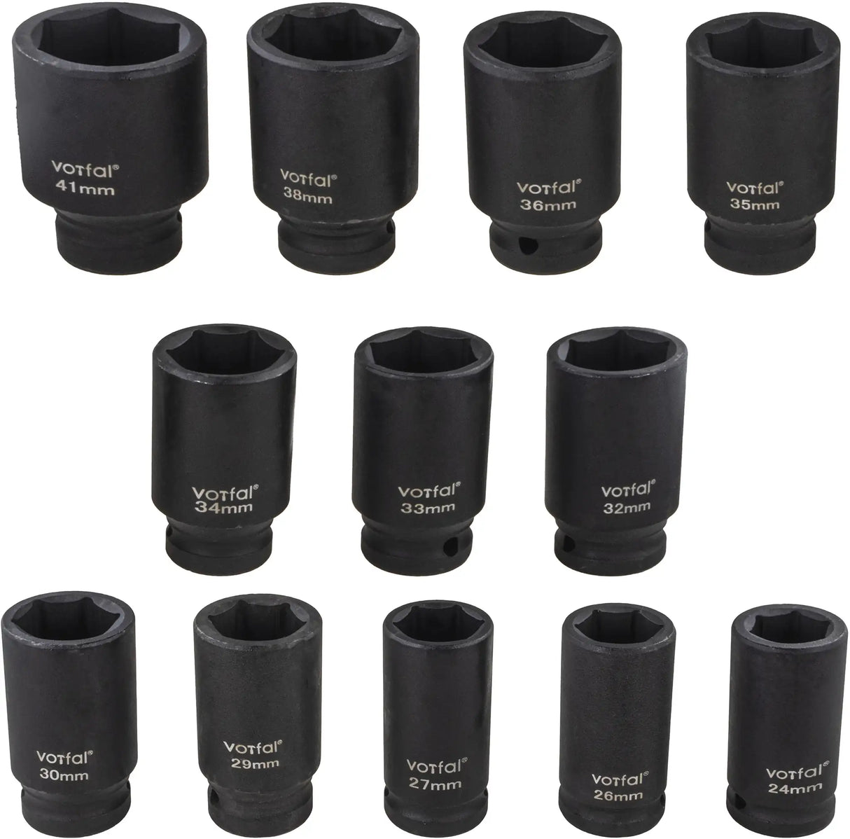 Schlagschrauber Nüsse 3/4" 24 - 41 mm 12 tlg. Satz Steckschlüssel Kraftnuss Cr-Mo