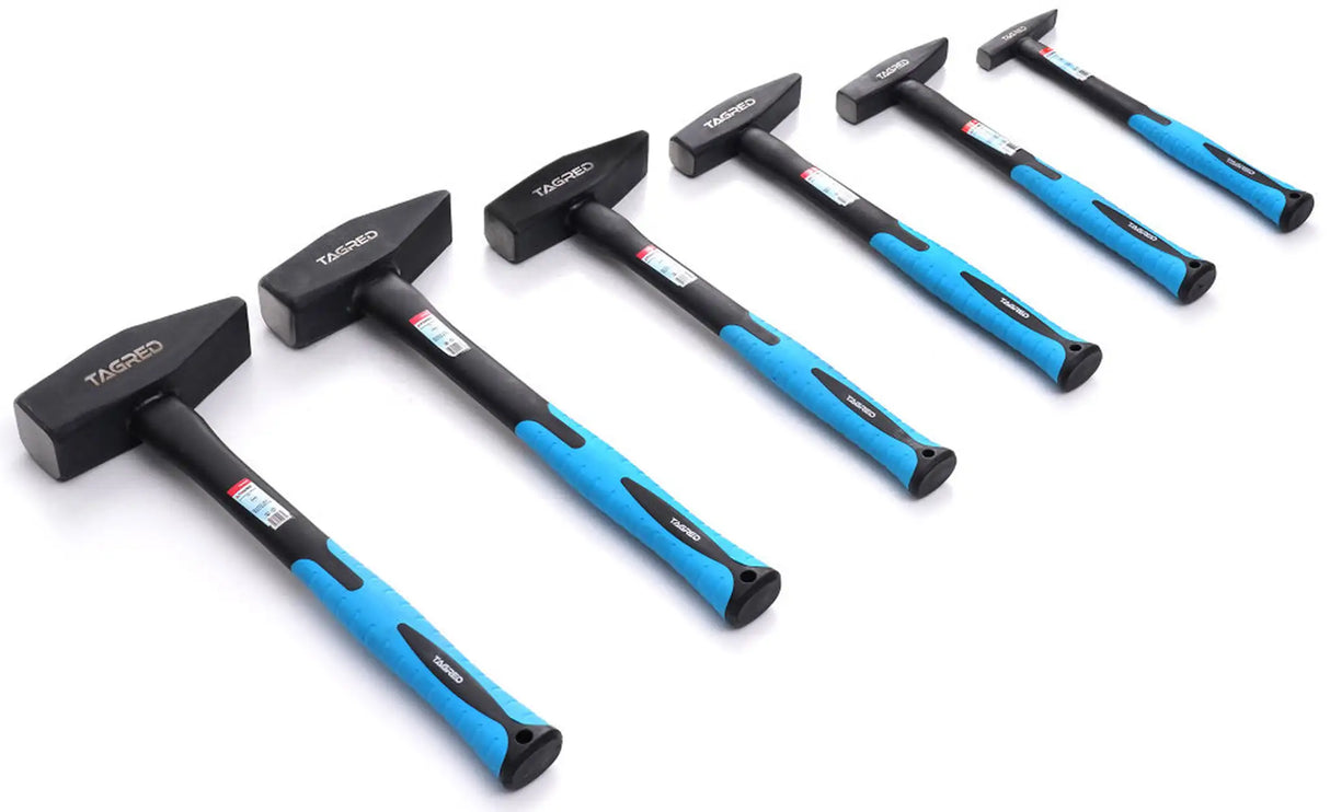 Schlosserhammer Satz 6 Tlg. Hammer 100 - 2000 Gramm Fiberglass Stiel