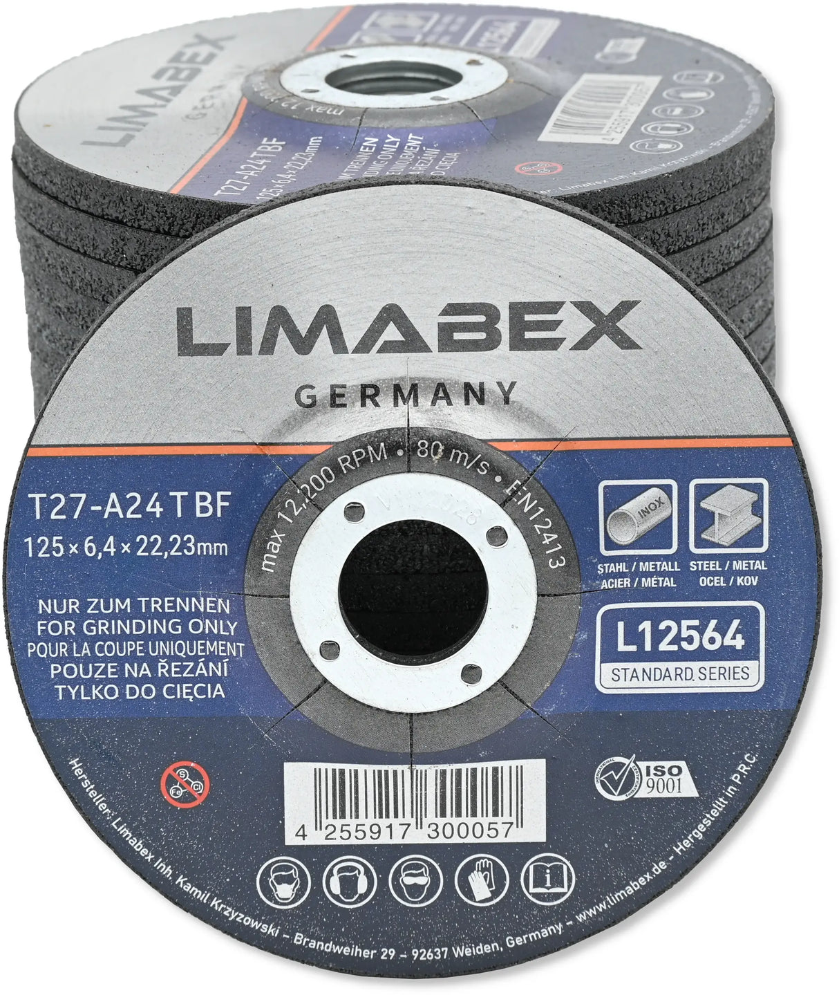 Schruppscheiben 125 x 6.4 mm Stahl Edelstahl INOX Schleifscheiben