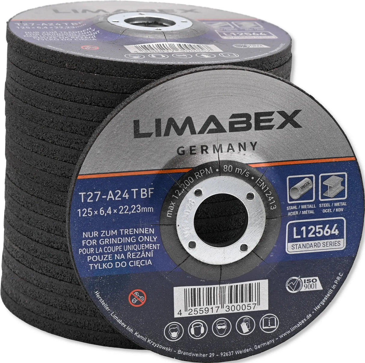 Schruppscheiben 125 Metall Stahl Edelstahl INOX Schleifscheiben