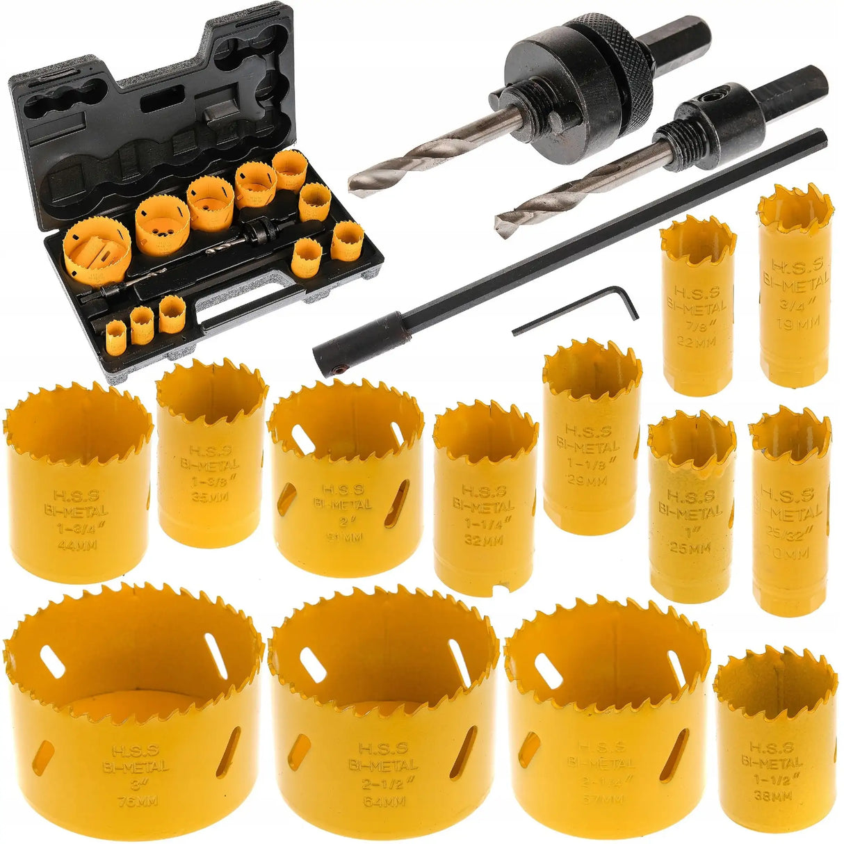 Lochsäge 17 tlg Dosenbohrer HSS Bi-Metall Bohrkrone Satz Steckdosenbohrer Lochbohrer Lochkreissäge